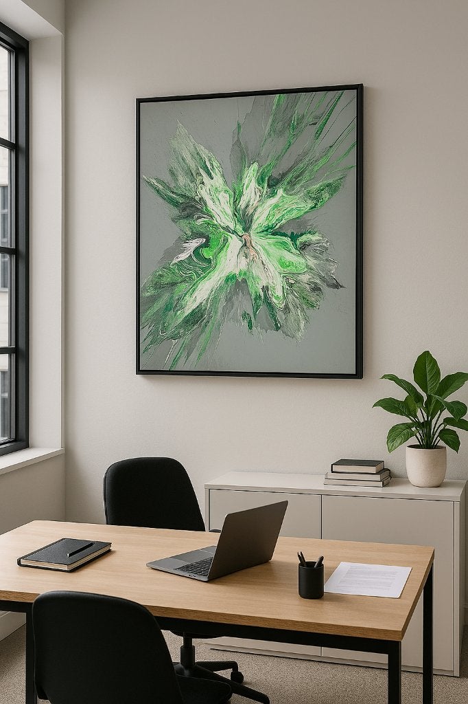 Abstract Modern Acryl canvas 70*90cm, Antiek en Kunst, Ophalen, Gesigneerd, Acrylverf, Abstract