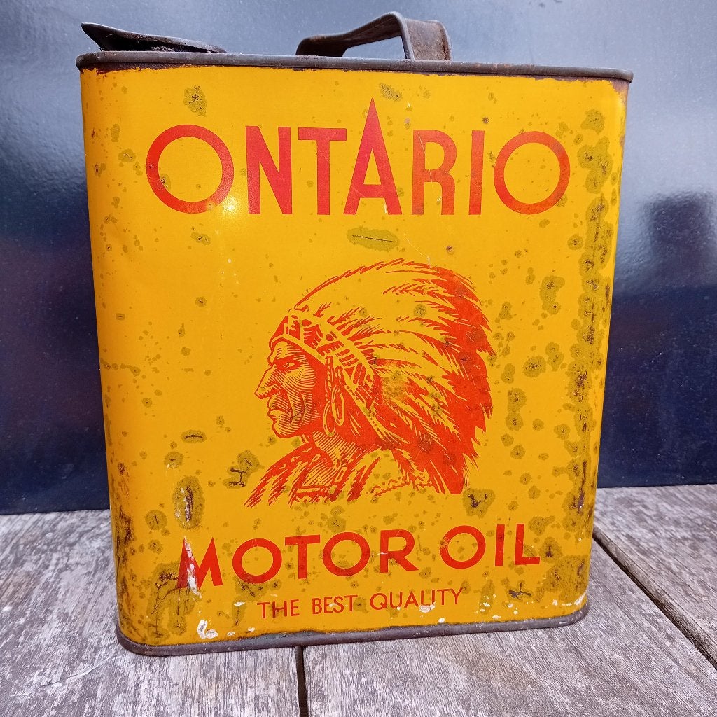 Grand bidon d'huile ONTARIO Motor Oil, Collections, Boîte en métal, Enlèvement ou Envoi, Utilisé