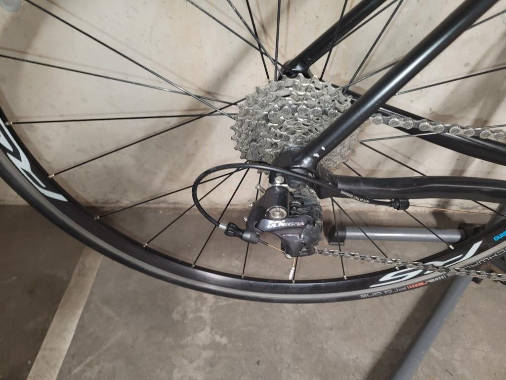 Koersfiets massini zwart voor plus minus170 cm, Fietsen en Brommers, Gebruikt, Velgrem, Meer dan 20 versnellingen, Ophalen