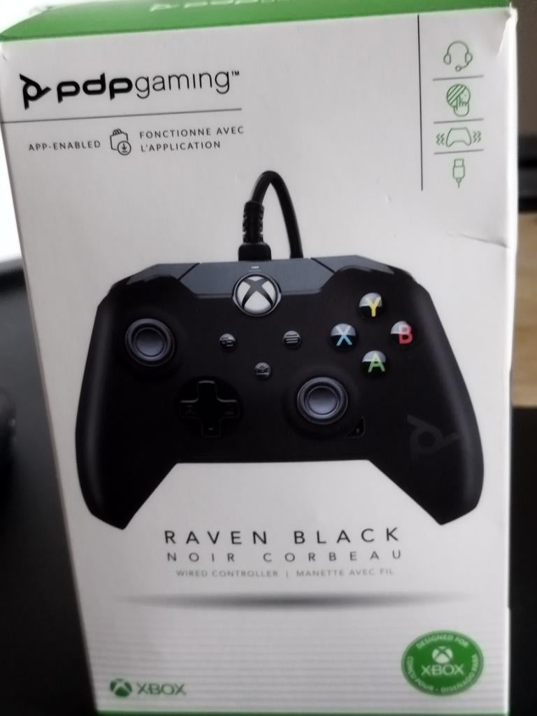 Manette Xbox filaire PDP – Raven Black (comme neuve), Enlèvement