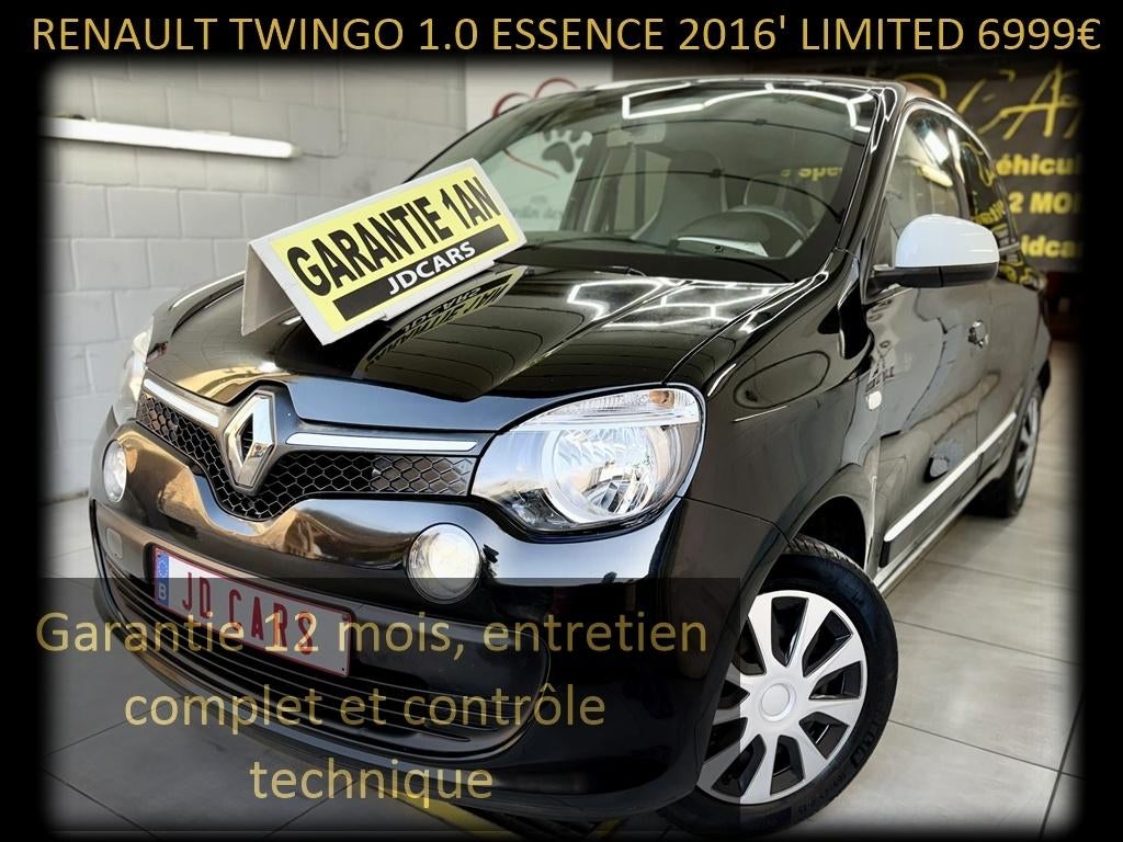 RENAULT TWINGO 1.0 ESSENCE LIMITED‼️GARANTIE 1 AN CTOK‼️, Auto's, Zwart, 5 deurs, 3 cilinders, 95 g/km