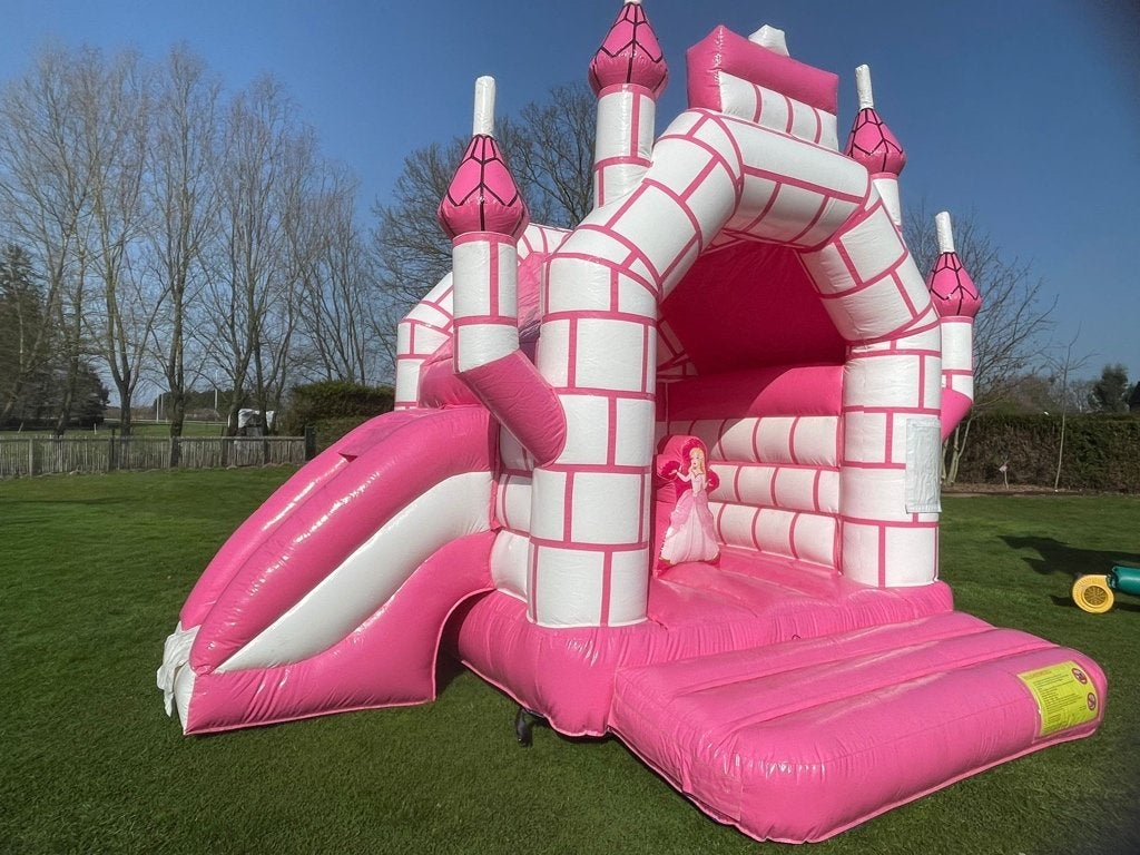 TE HUUR Springkasteel Prinsessen met glijbaan!, Enlèvement, Comme neuf