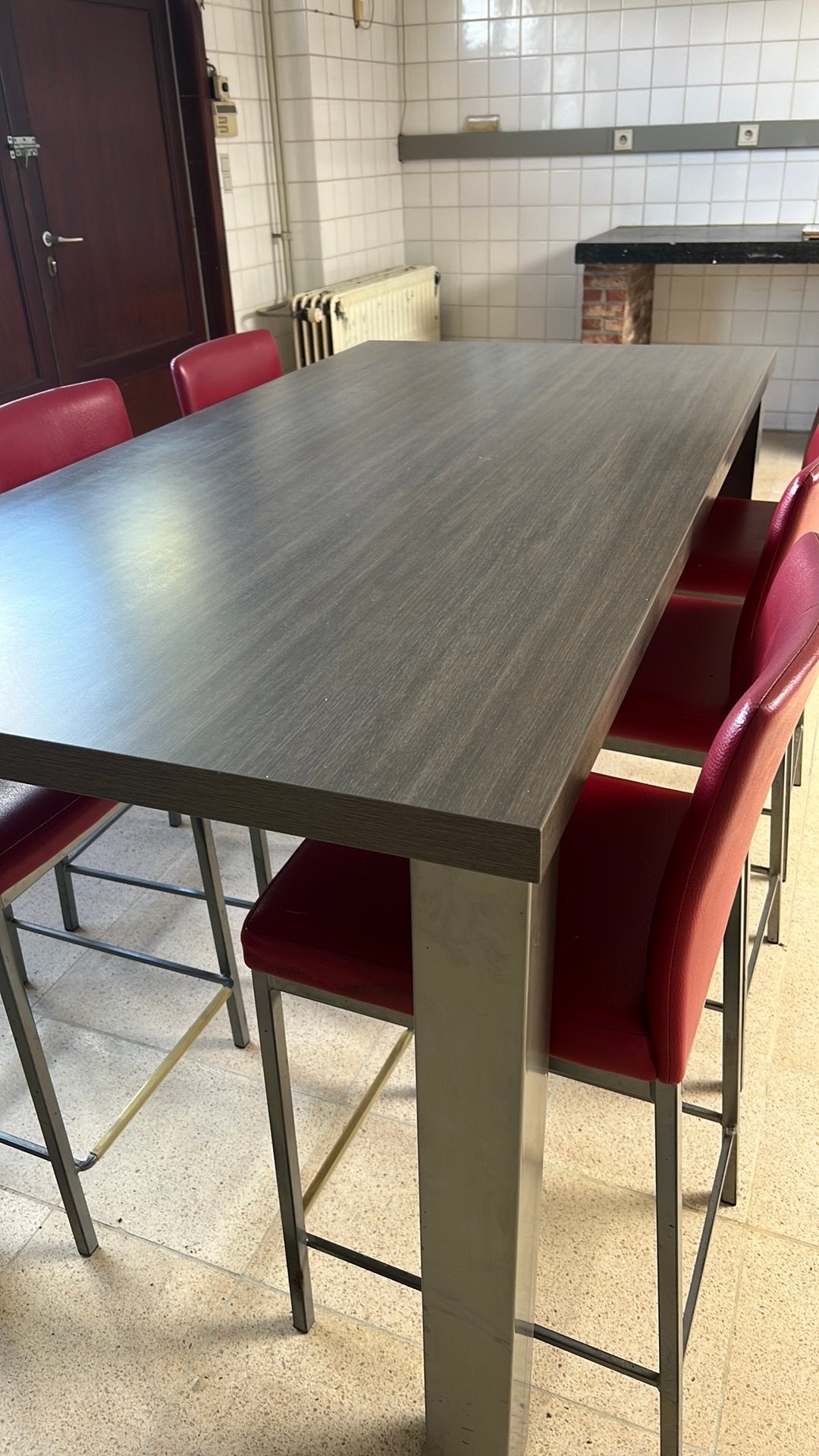 Hoge tafel met 6 stoelen, Huis en Inrichting, Ophalen, Gebruikt