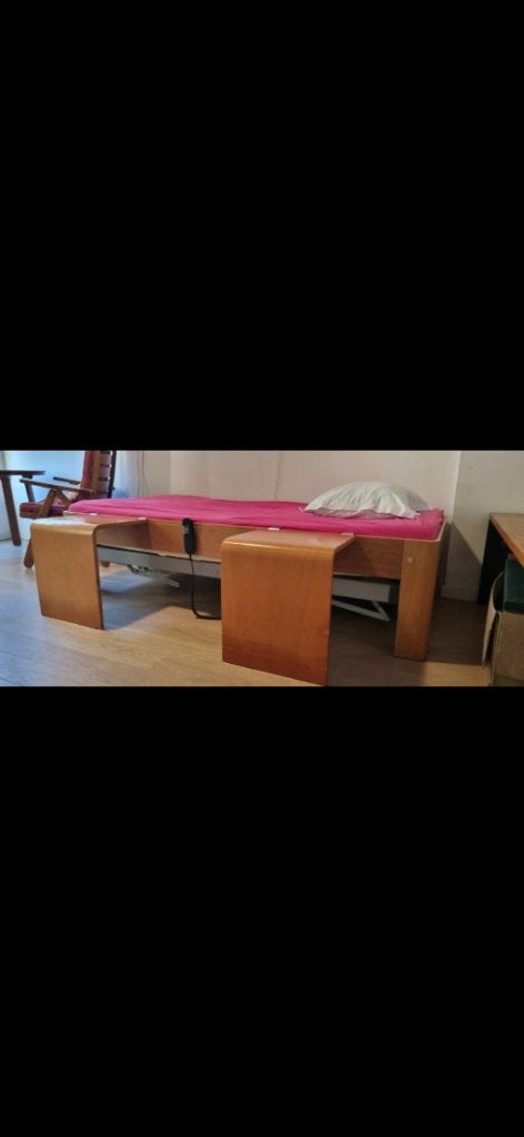 Eenpersoonsbed elektrisch verstelbaar Tempur, Ophalen, 90 cm, Eenpersoons, Bruin