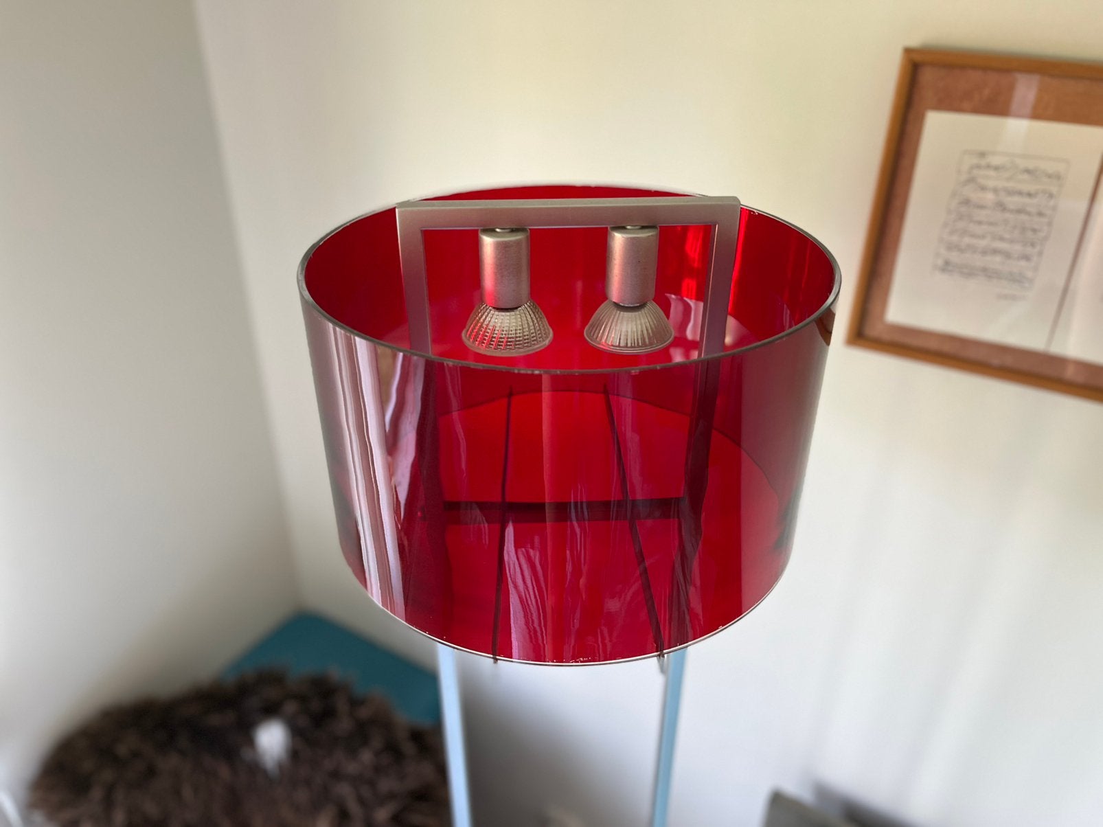 Design staande lamp sfeerlicht hoogte 1m70, Gebruikt, 35 cm, Rond, Vloerlamp