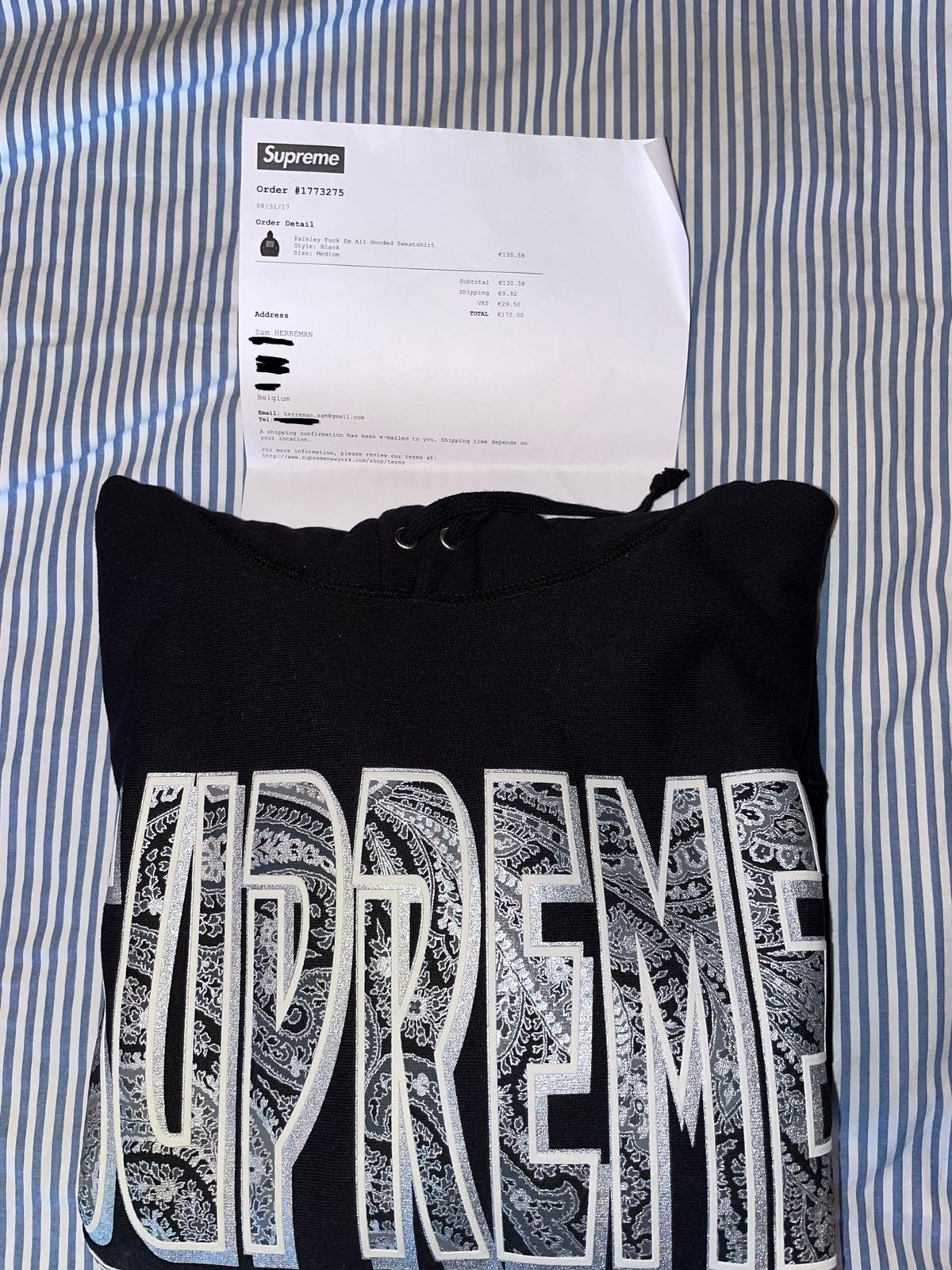 Supreme hoodie nieuw, Kleding | Heren, Truien en Vesten, Ophalen of Verzenden, Nieuw, Maat 48/50 (M), Zwart