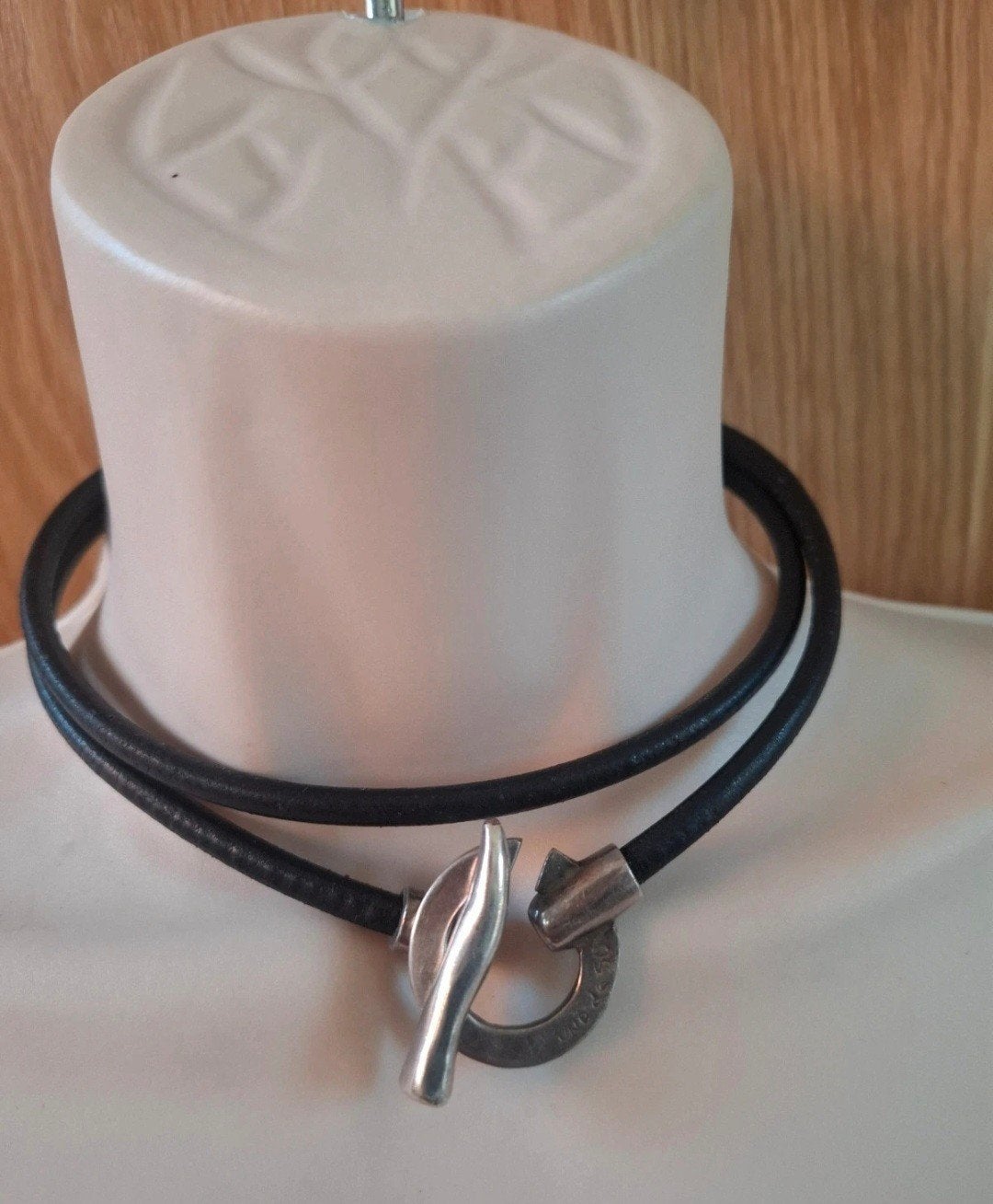 collier ras de cou cuir argent Uno de 50, Enlèvement ou Envoi, Comme neuf, Noir, Cuir