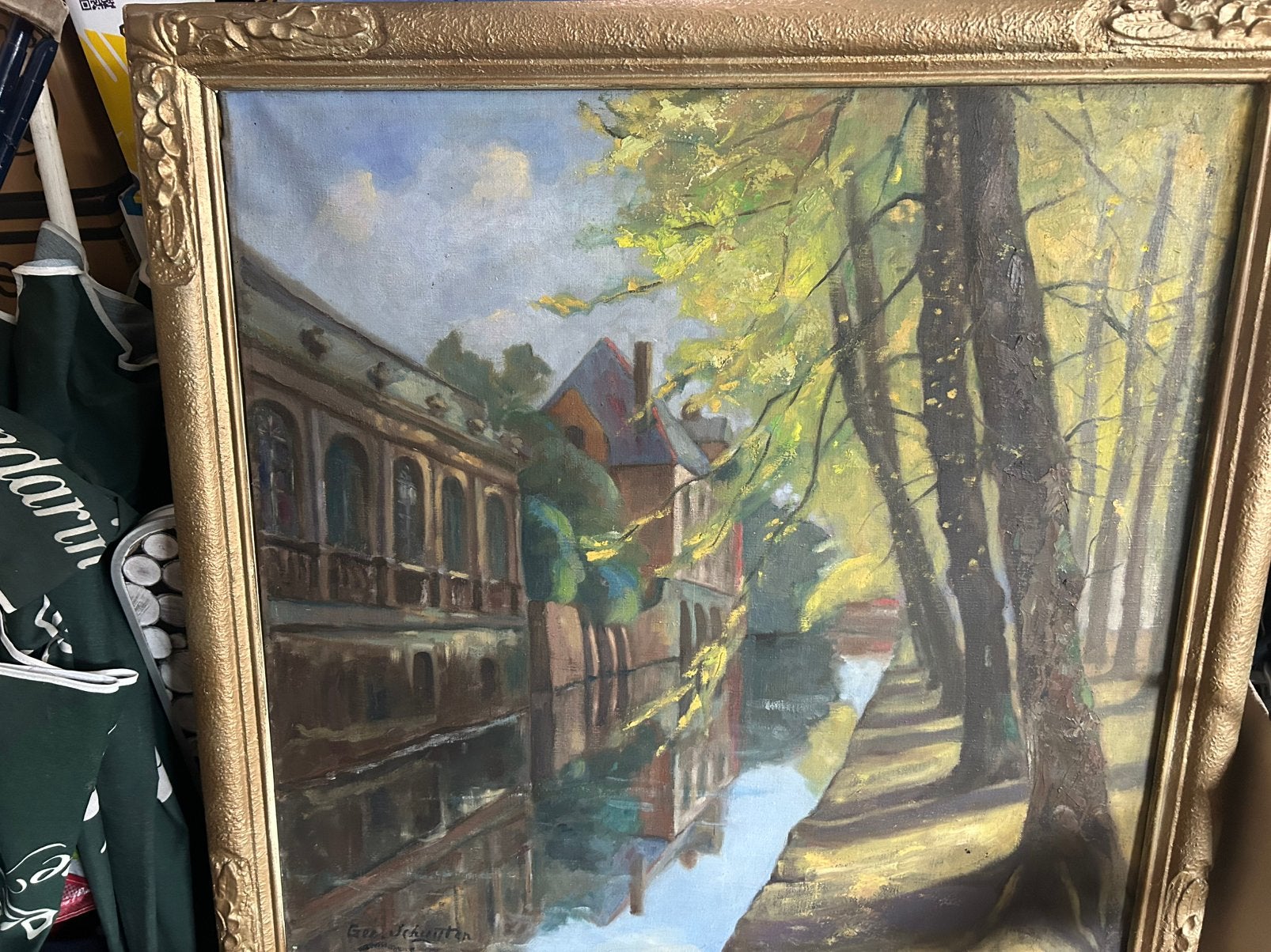 Grote schilderij brugge de dijver, Antiek en Kunst, Ophalen