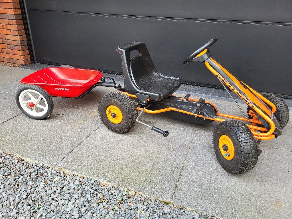 Go-cart Kettler met aanhangwagen/kar, Kinderen en Baby's, Ophalen, Gebruikt, Overige merken, Met kar of aanhanger