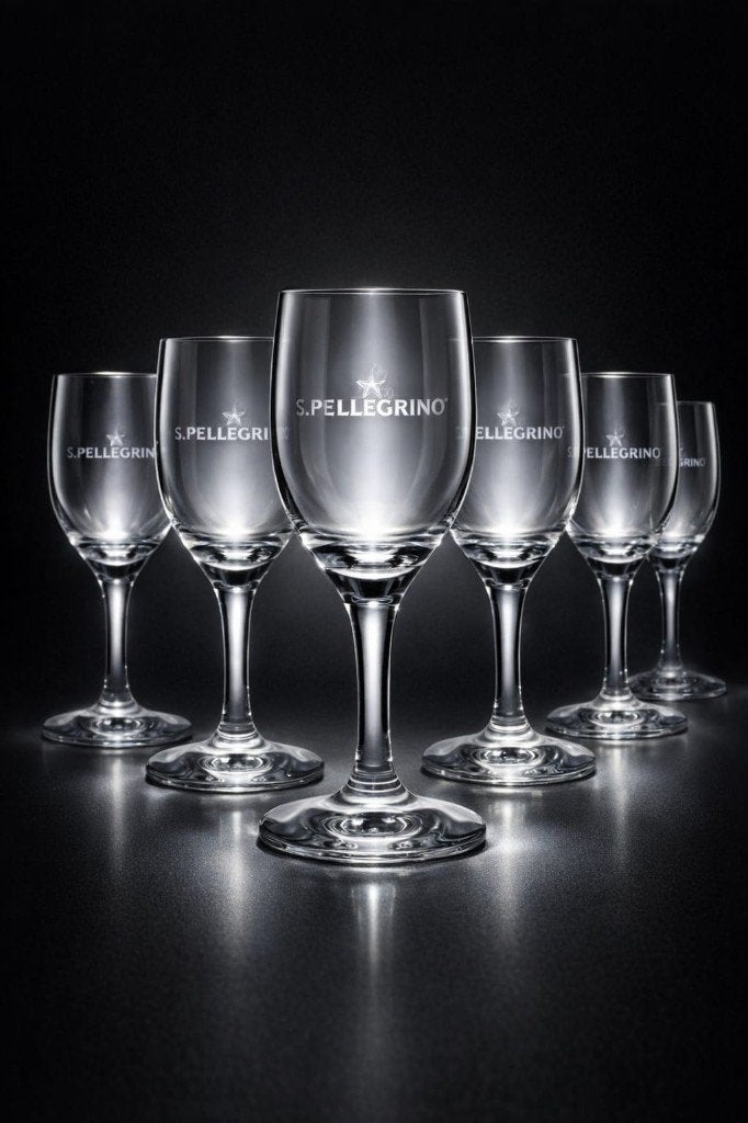 6 verres à eau San Pelegrino, Collections, Verres & Petits Verres, Neuf, Verre à eau, Enlèvement