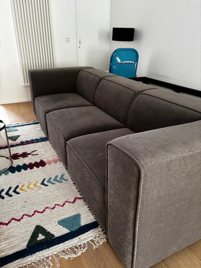 Canapé Boconcept Carmo 3 places gris foncé, 250 à 300 cm, Banc droit, Comme neuf, Enlèvement