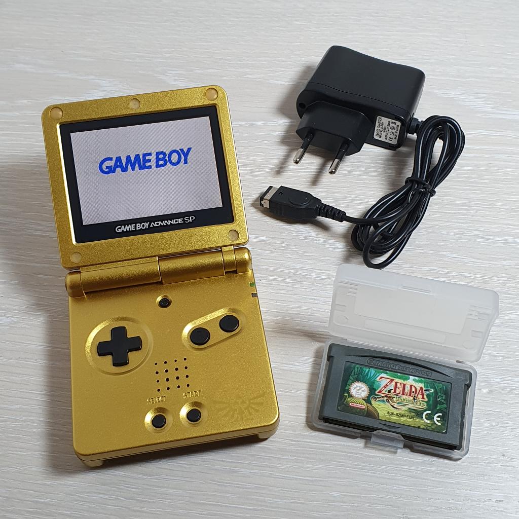 Game Boy Advance SP (AGS-101) – Zelda + The Minish Cap, Ophalen of Verzenden, Zo goed als nieuw, Game Boy Advance SP, Met games