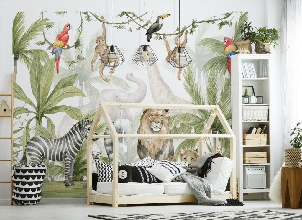 Jungle Safari Poster Behang - Walltastic - Gratis Verzending, Enlèvement ou Envoi, Neuf, Décoration murale