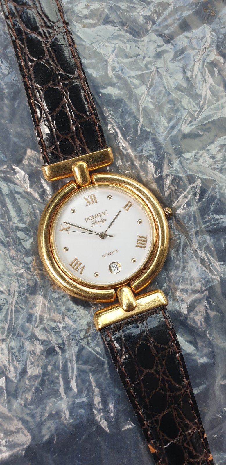 mooi origineel Pontiac prestige dames horloge, Overige merken, Leer, Staal, Polshorloge