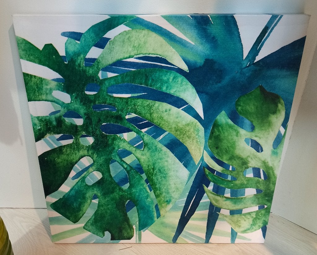 Schilderij - Groene bladeren, Ophalen