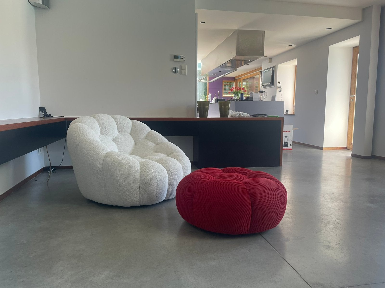 Ensemble BUBBLE fauteuil pivotant et pouf NEUF, Enlèvement, Neuf, Une personne
