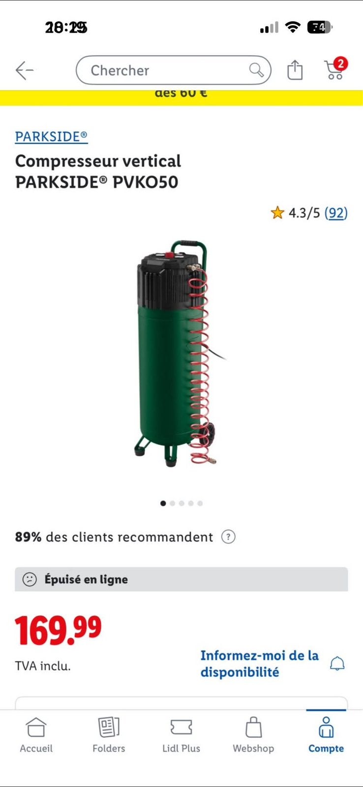Compresseurs, Bricolage & Construction, Compresseurs, Enlèvement