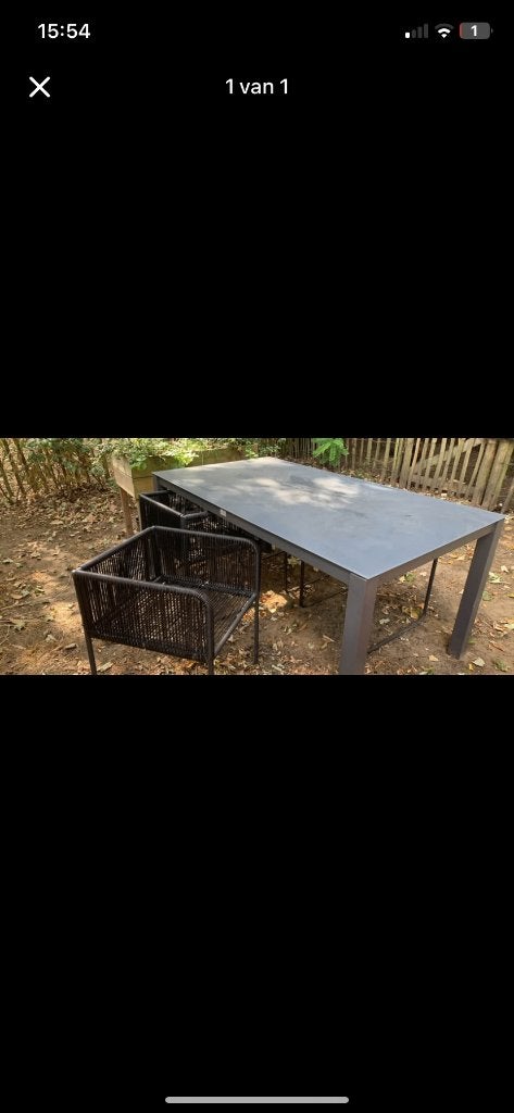 TuinTafel+ stoelen, Enlèvement, Utilisé, Rectangulaire