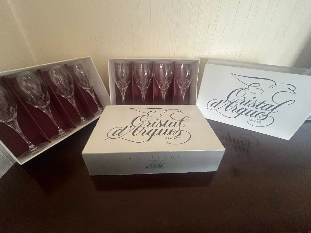 Cristal d’Arques NOVA 8 vintage kristallen glazen 25cl, Enlèvement ou Envoi
