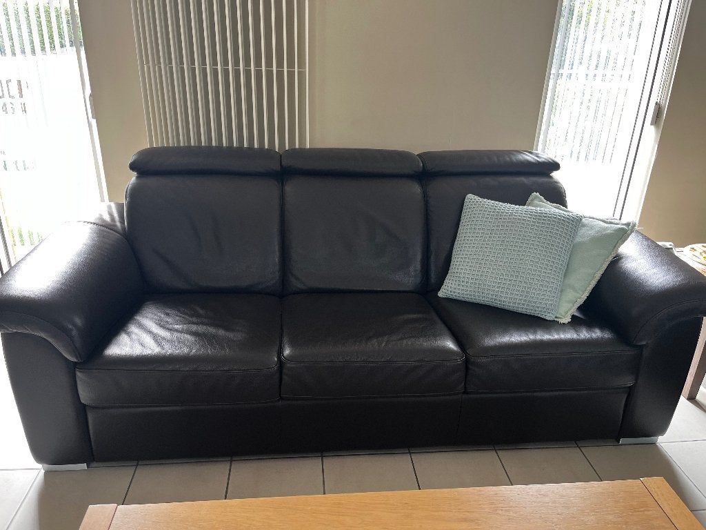 Lederen salon, Huis en Inrichting, Ophalen, Gebruikt, Leer