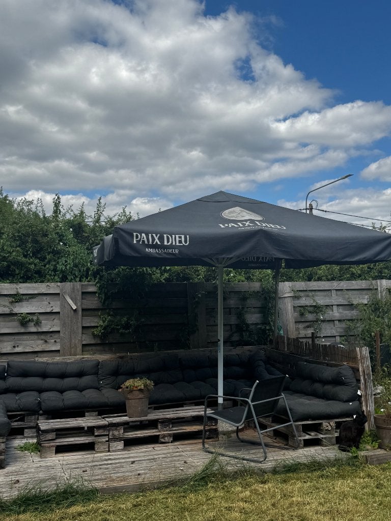 Unieke Parasol Paix Dieu 3M x 3M, Jardin & Terrasse, Parasols, 3 à 4 mètres, Enlèvement ou Envoi, Étanche, Comme neuf