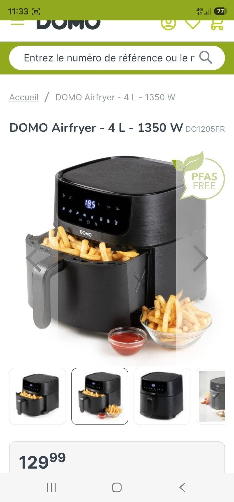 Domo airfrayer friteuse 75€, Ophalen of Verzenden, Airfryer