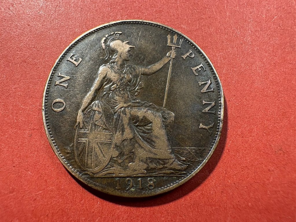 Verenigd Koninkrijk (UK) - 1 Penny 1918 (#191#), Ophalen of Verzenden, Overige landen, Losse munt