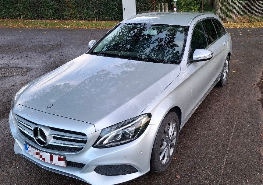 Mercedes C200 d break - automaat, Autos, Cuir, Argent ou Gris, Achat, Noir