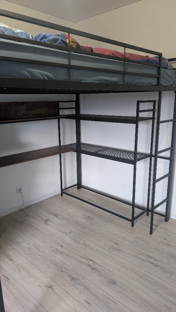 Liit Mezzanine noir 2 personnes 140*200cm, Maison & Meubles, Enlèvement, Deux personnes, Noir, 140 cm