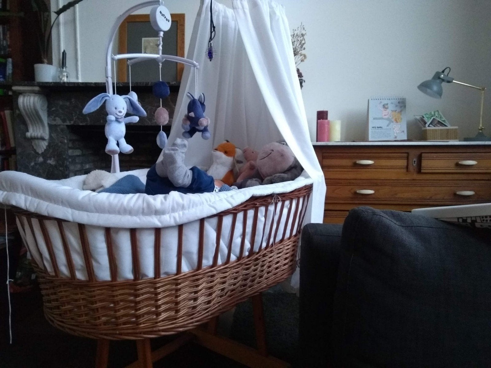 Wiegje rotan, Kinderen en Baby's, Babywiegjes en Ledikanten, Ophalen, Gebruikt
