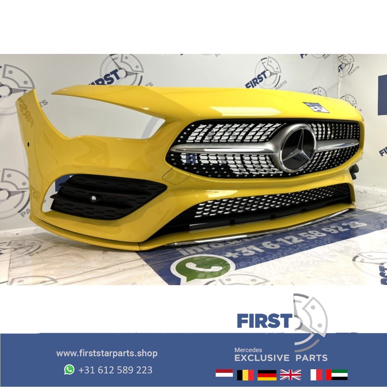 W118 CLA AMG BUMPER GEEL VOORBUMPER + DIAMOND GRILLE origine, Utilisé, -, Avant, -