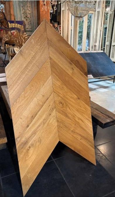 HOUTEN PARKET; 120M2 EICHE CHEVRON HONGAARSE PUNT, Tuin en Terras, Grind, Keien en Split, Ophalen