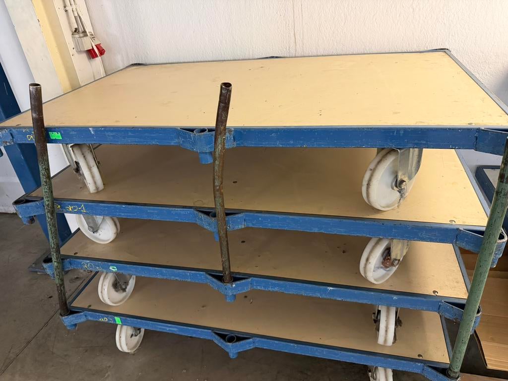 KAR 100x170 cm met 4 zwenkwielen, Ophalen