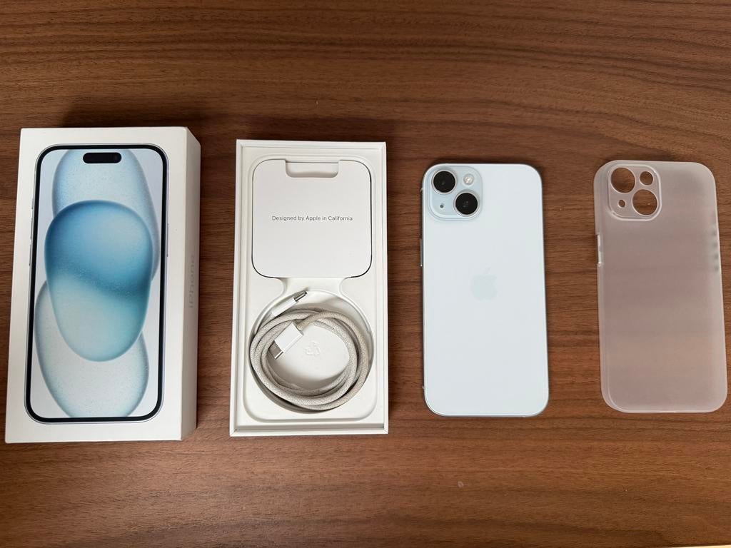 iPhone 15 Blauw – 256GB – Topstaat, Télécoms, Téléphonie mobile | Apple iPhone, Enlèvement, Comme neuf, Bleu, IPhone 15