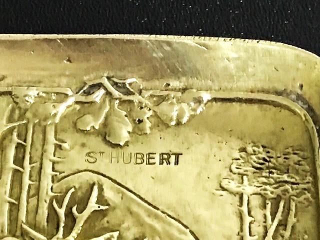 Asbak Brons Jacht St.Hubert Hert Ardennen Antiek😎💑🎁🤗⚡👌, Antiek en Kunst, Ophalen of Verzenden, Brons