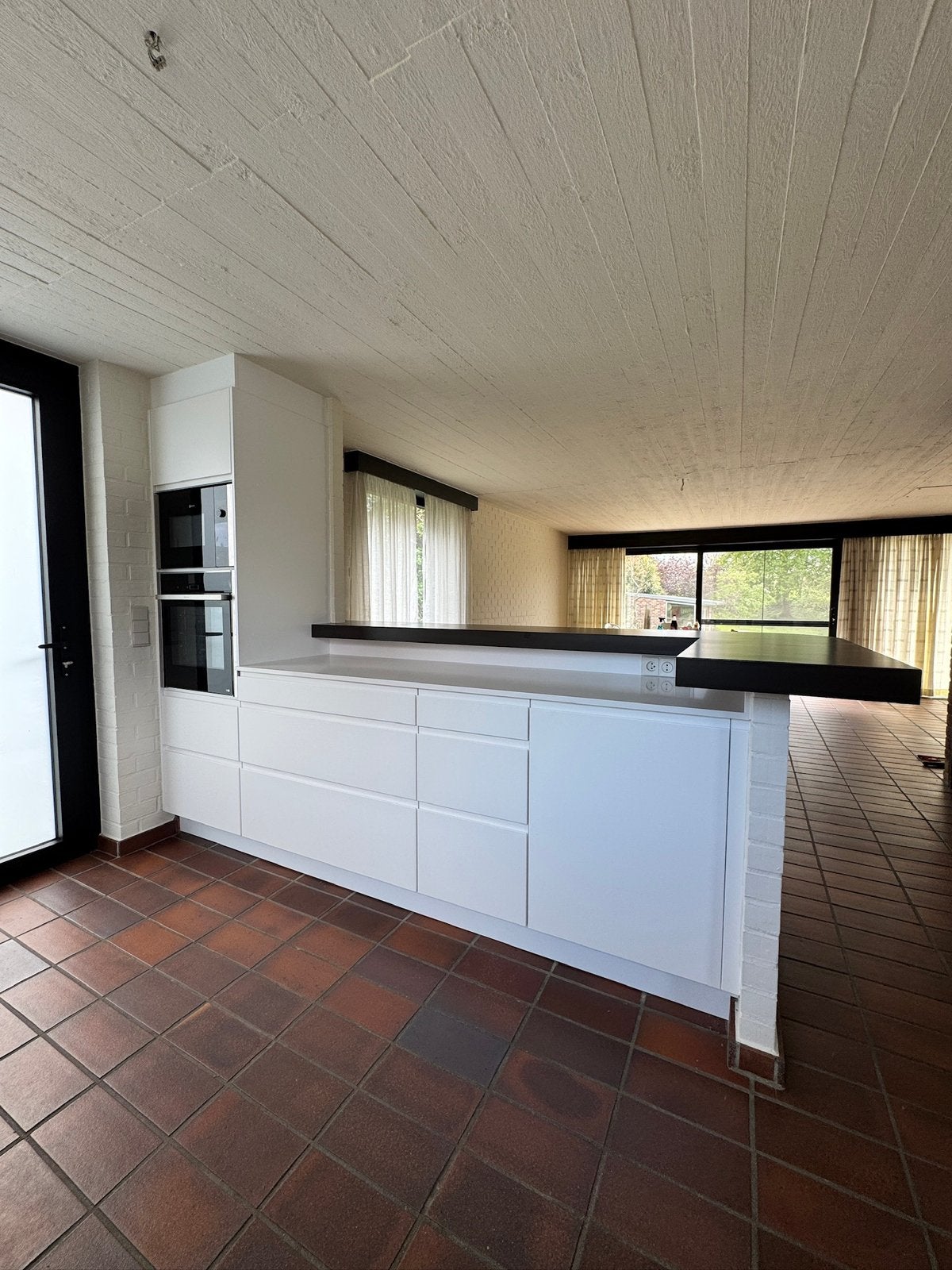 Volledige keuken incl. toestellen, Huis en Inrichting, Keuken | Complete keukens, Ophalen, Gebruikt, Wit, Dubbelwandige keuken
