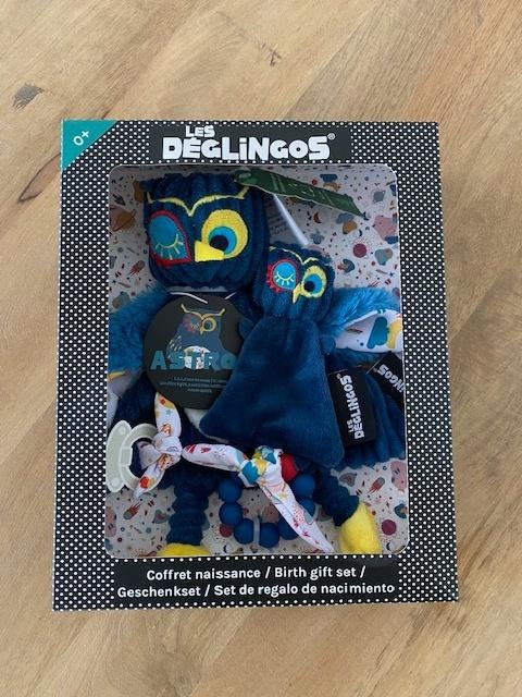 geboorte geschenkset delingos uil, Kinderen en Baby's, Speelgoed | Knuffels en Pluche, Blauw, Nieuw, Middelgroot (20 tot 80 cm)