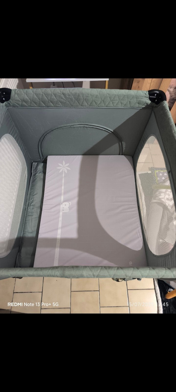 parc pour bébé + tapis marque prémaman, couleur verte, Enfants & Bébés, Enlèvement, Comme neuf, Autres types