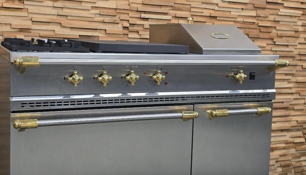 🔥Luxe Fornuis Lacanche 110cm rvs & messing Coupe de Feu, Ophalen, 60 cm of meer, Grill, Zo goed als nieuw