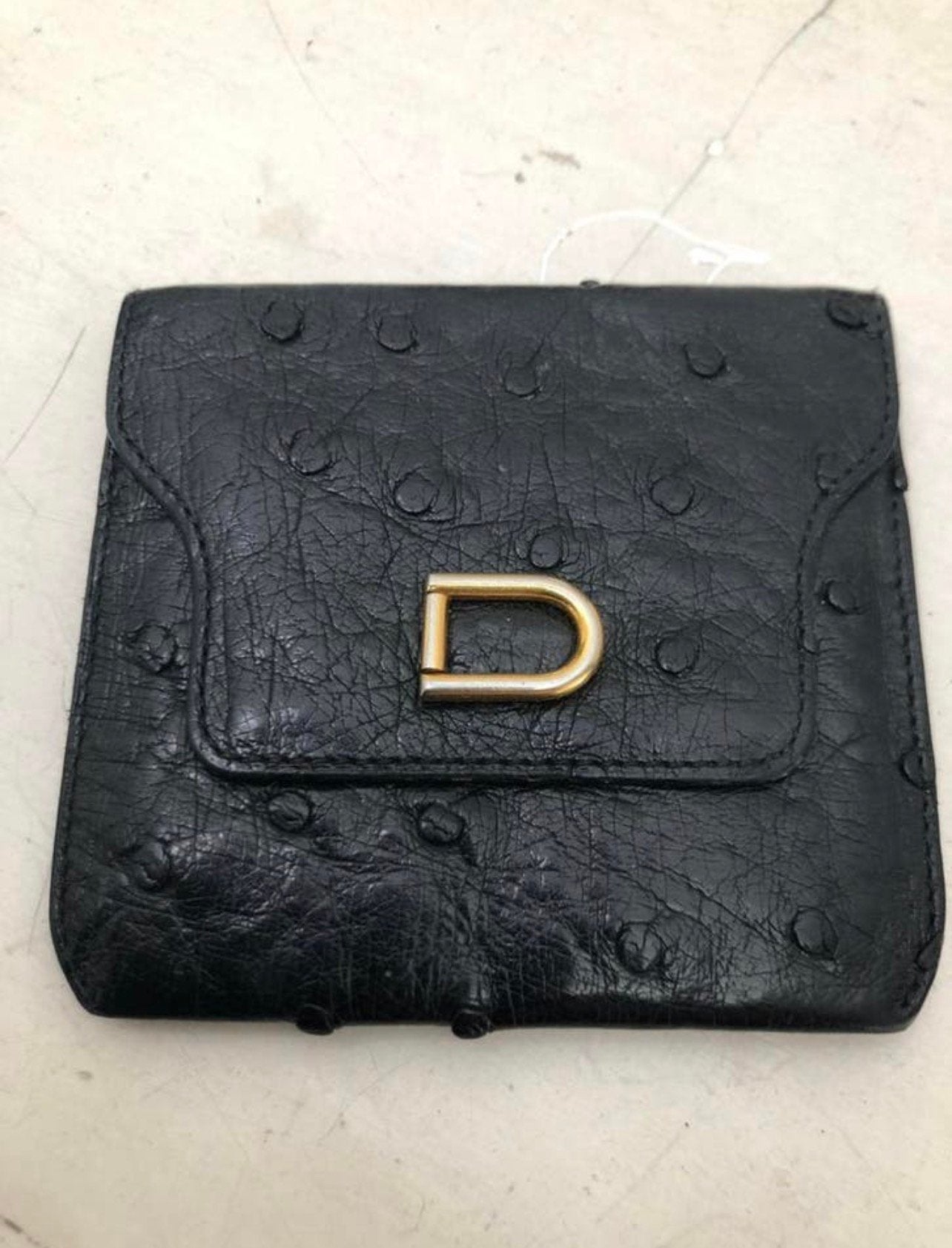 Delvaux Portemonnee – Exclusief Struisvogelleer, Handtassen en Accessoires, Portemonnees, Ophalen of Verzenden, Zo goed als nieuw