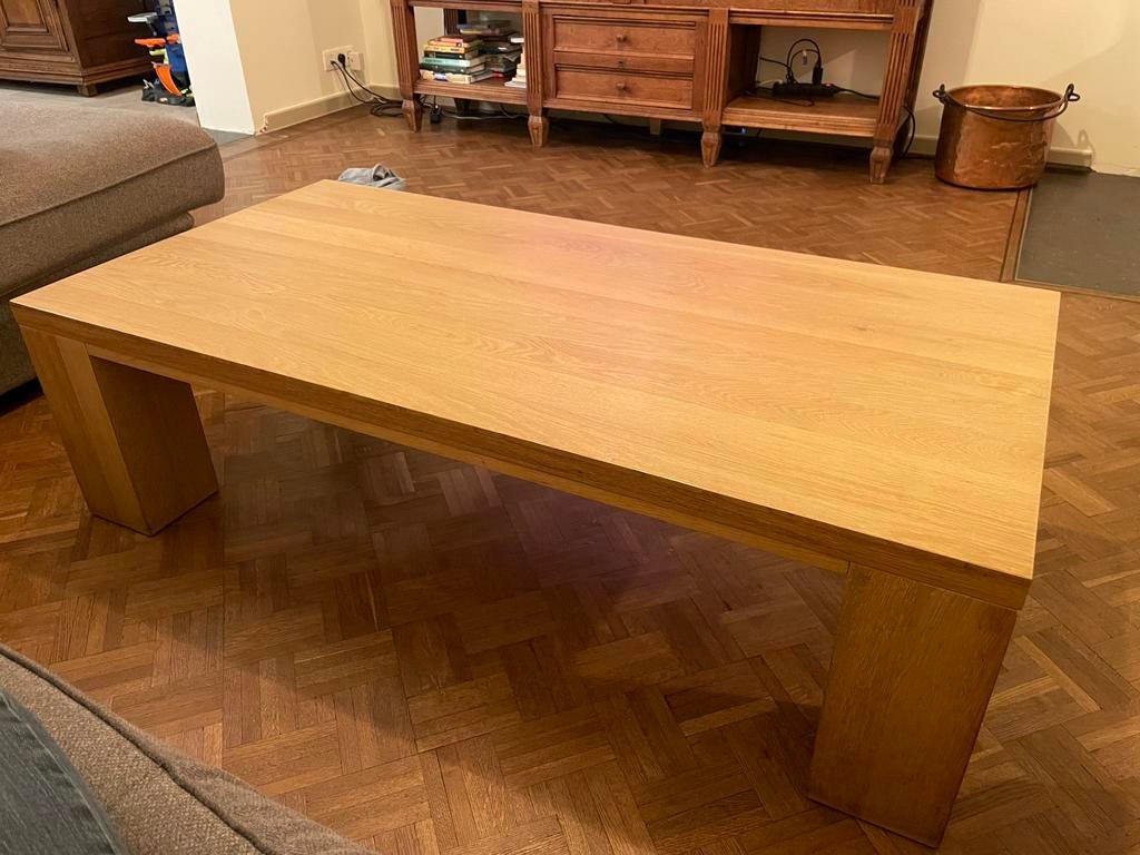 Table basse en chêne et chêne entièrement en bois, Maison & Meubles, Enlèvement, Comme neuf