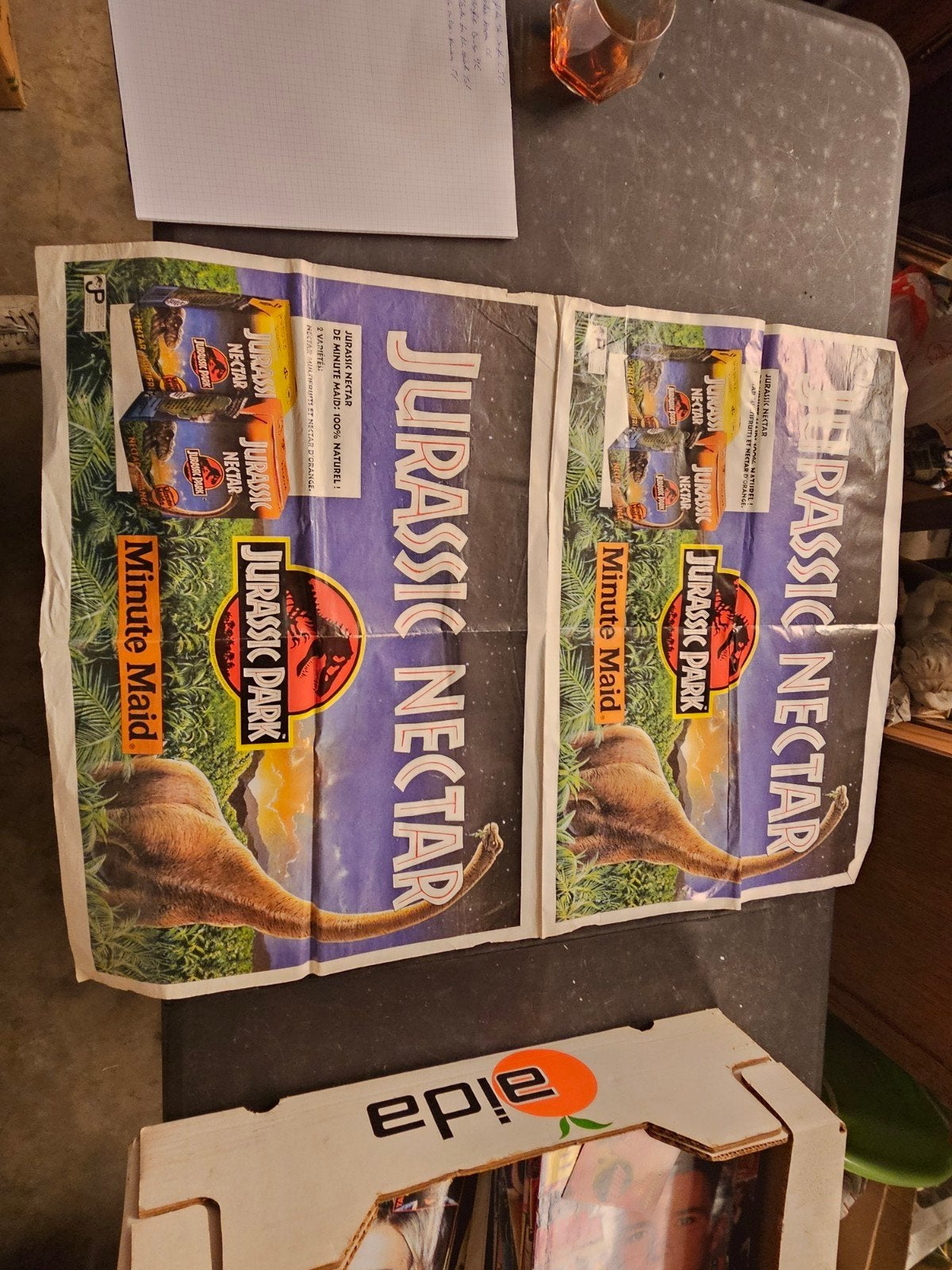 ancienne affiche jurassic park minute maid, Verzamelen, Posters, Ophalen