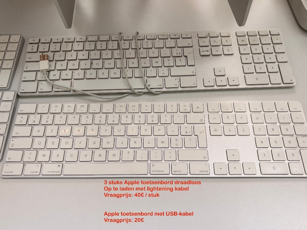 Apple toetsenborden, Computers en Software, Toetsenborden, Ophalen, Gebruikt, Azerty, Draadloos