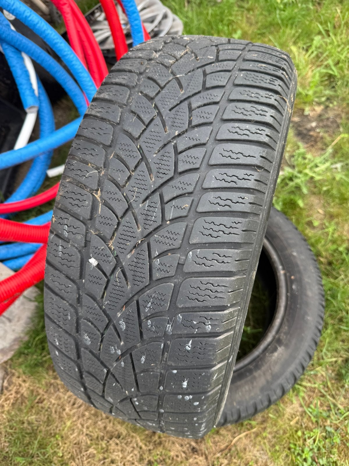 2 Pneus  225/55/17  dunlop, Pneus hiver, Enlèvement, Utilisé, 225 mm