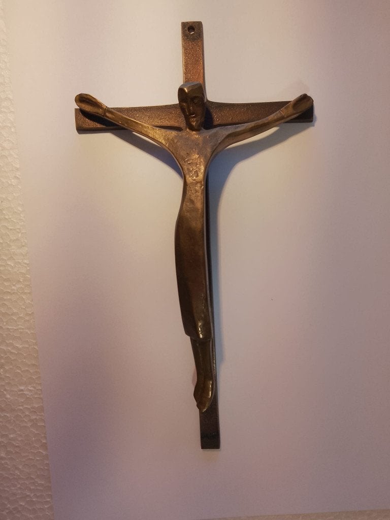 kruis raf verjans, Goud, Wanddecoratie, Handgemaakt, Metaal