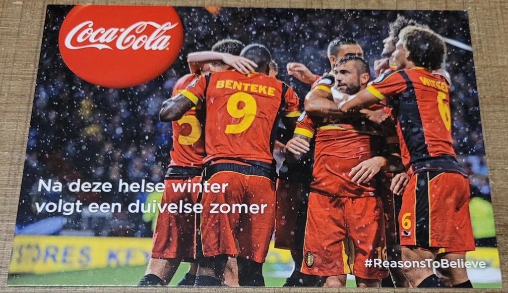 Rode Duivels - postkaart Coca-Cola, Ophalen of Verzenden, Zo goed als nieuw, Poster, Plaatje of Sticker