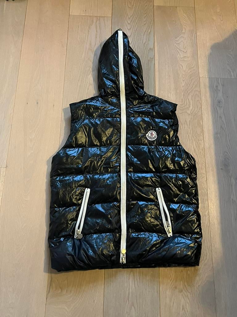 Veste moncler, Kleding | Dames, Jassen | Winter, Ophalen of Verzenden, Gedragen, Maat 38/40 (M), Zwart