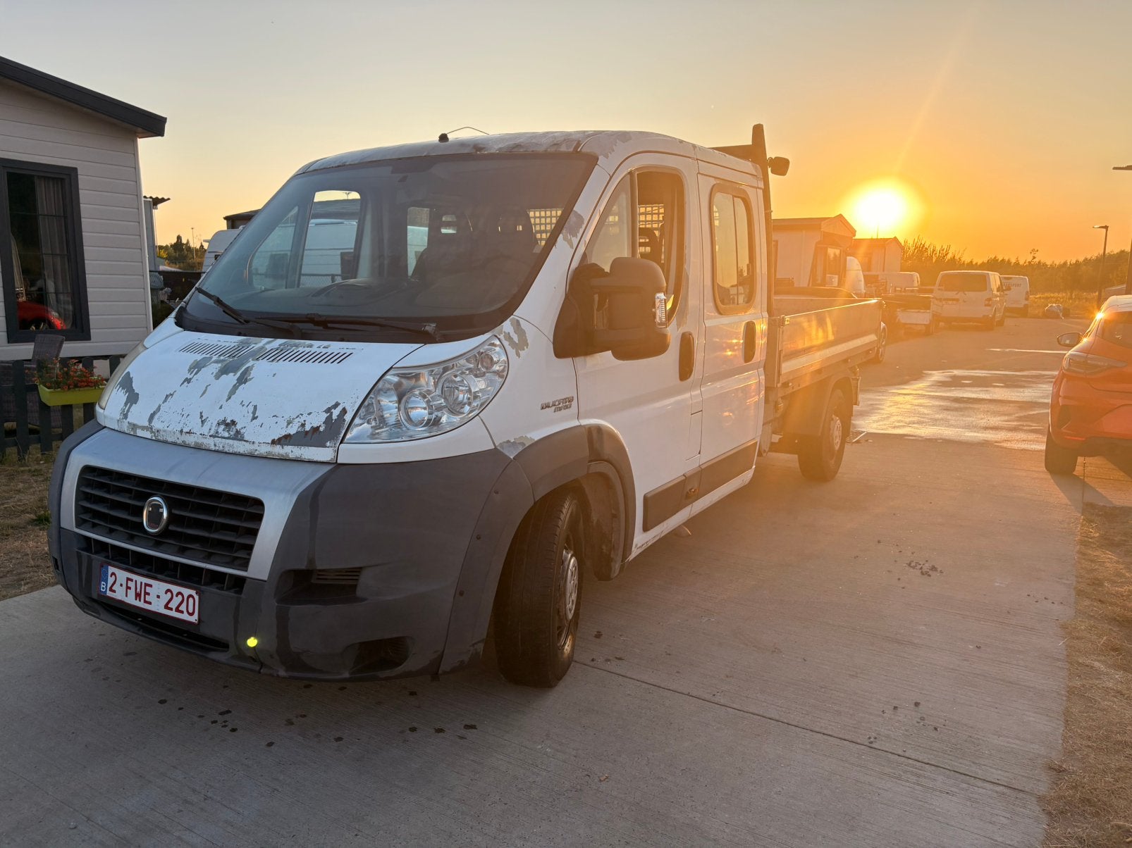 Fiat Ducato pickup dubbel cabine 2008 2,3, Autos, Camionnettes & Utilitaires, Achat, Entreprise, Boîte manuelle, Noir