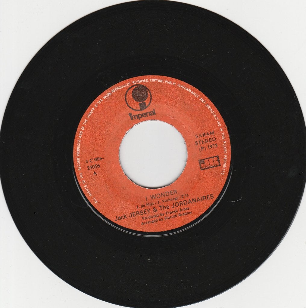 005 Jack Jersey And The Jordanaires – I Wonder, Cd's en Dvd's, Gebruikt, Originele persing, 7 inch, Ophalen of Verzenden