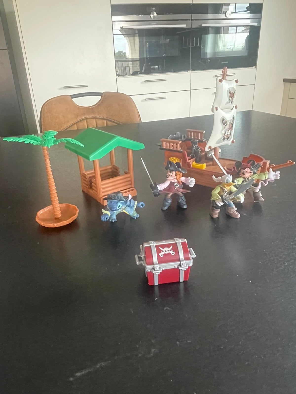 Disney Piraten Speelset met Mickey, Donald en Stitch, Verzamelen, Ophalen, Mickey Mouse, Zo goed als nieuw, Beeldje of Figuurtje